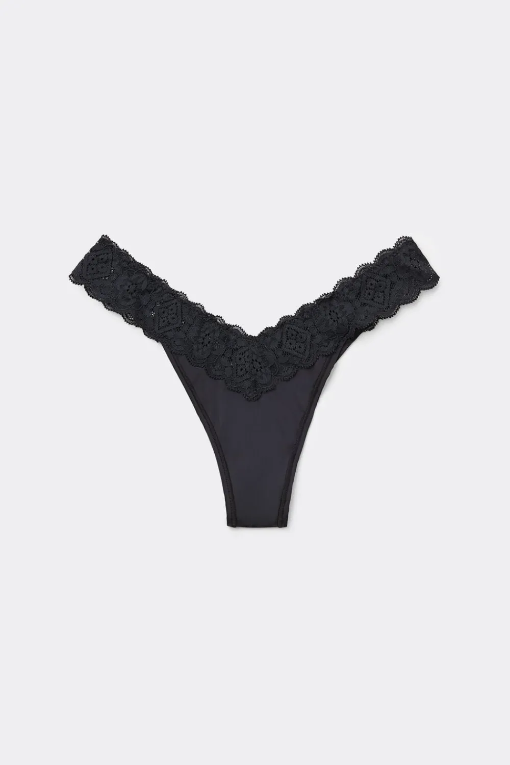 Brazyliany|Koronka>Intimissimi Brazyliany wStylu Lat 80. zKoronki iMikrofibry czarny - 019 - czarny