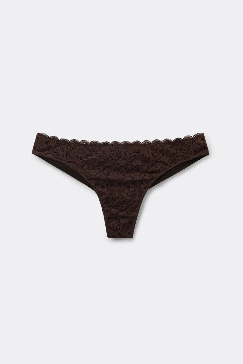 Brazyliany|Koronka>Intimissimi Brazyliany z Koronki i Mikrofibry brązowy - 705j - brąz mokka