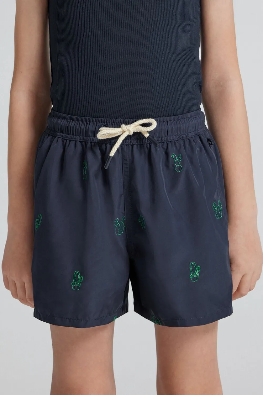 Chłopiec>Intimissimi Chłopięce Bokserki Kąpielowe z Haftem w Kaktusy niebieski - 150k - cactus blu intenso