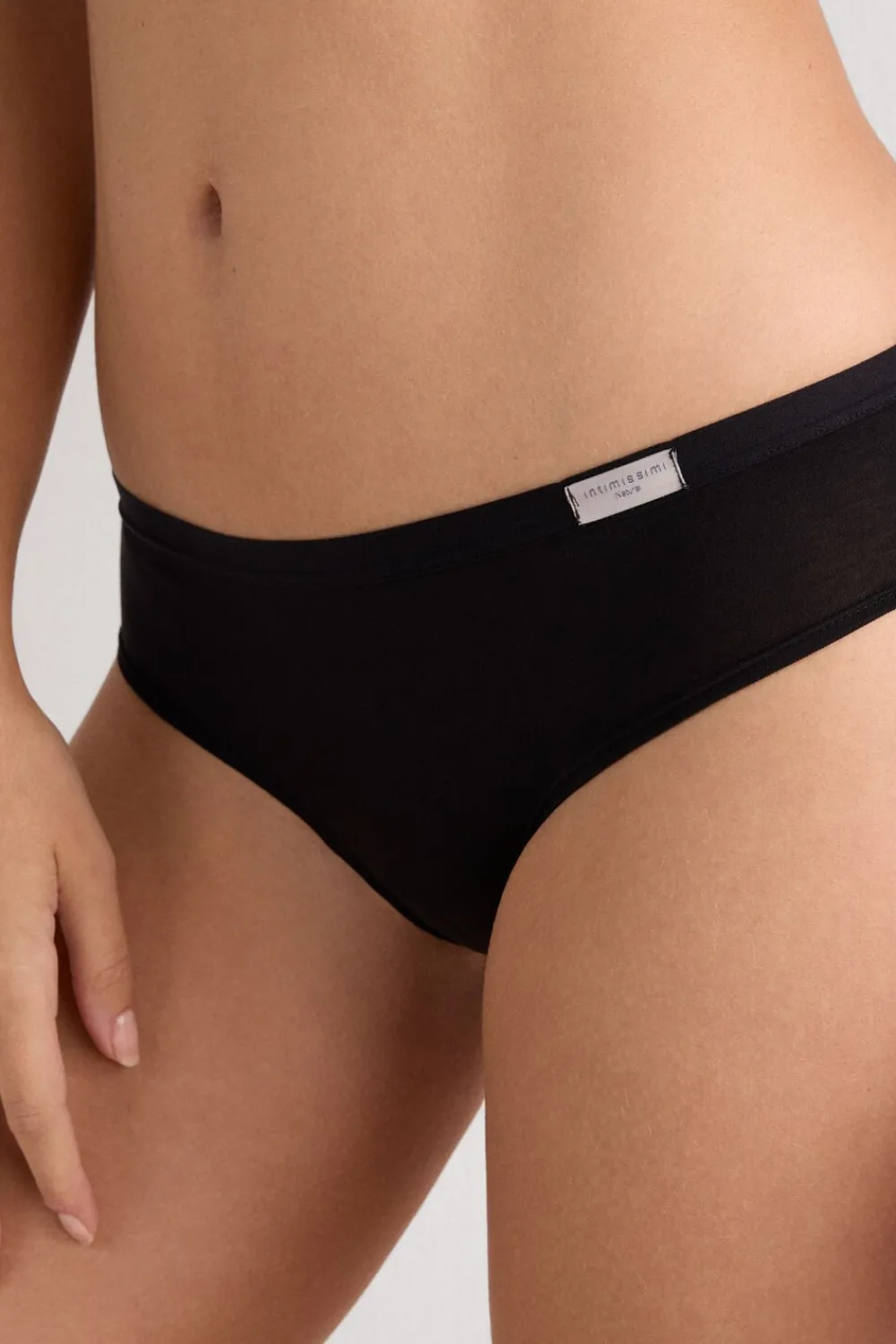 Figi|Bawełna>Intimissimi Dopasowane Figi Klasyczne z Bawełny czarny - 019 - czarny