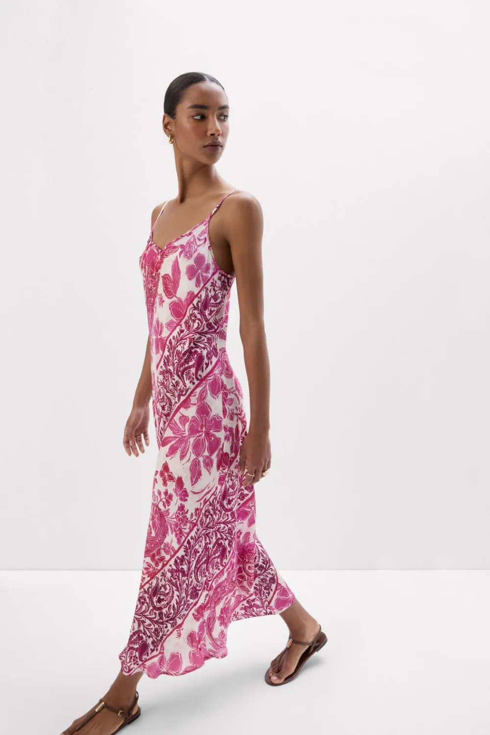 Halki / Babydoll|Spódnice /Sukienki>Intimissimi Długa Halka z Satyny Wiskozowej Brighten Your Day z nadrukiem - 115k - stampa brighten your day