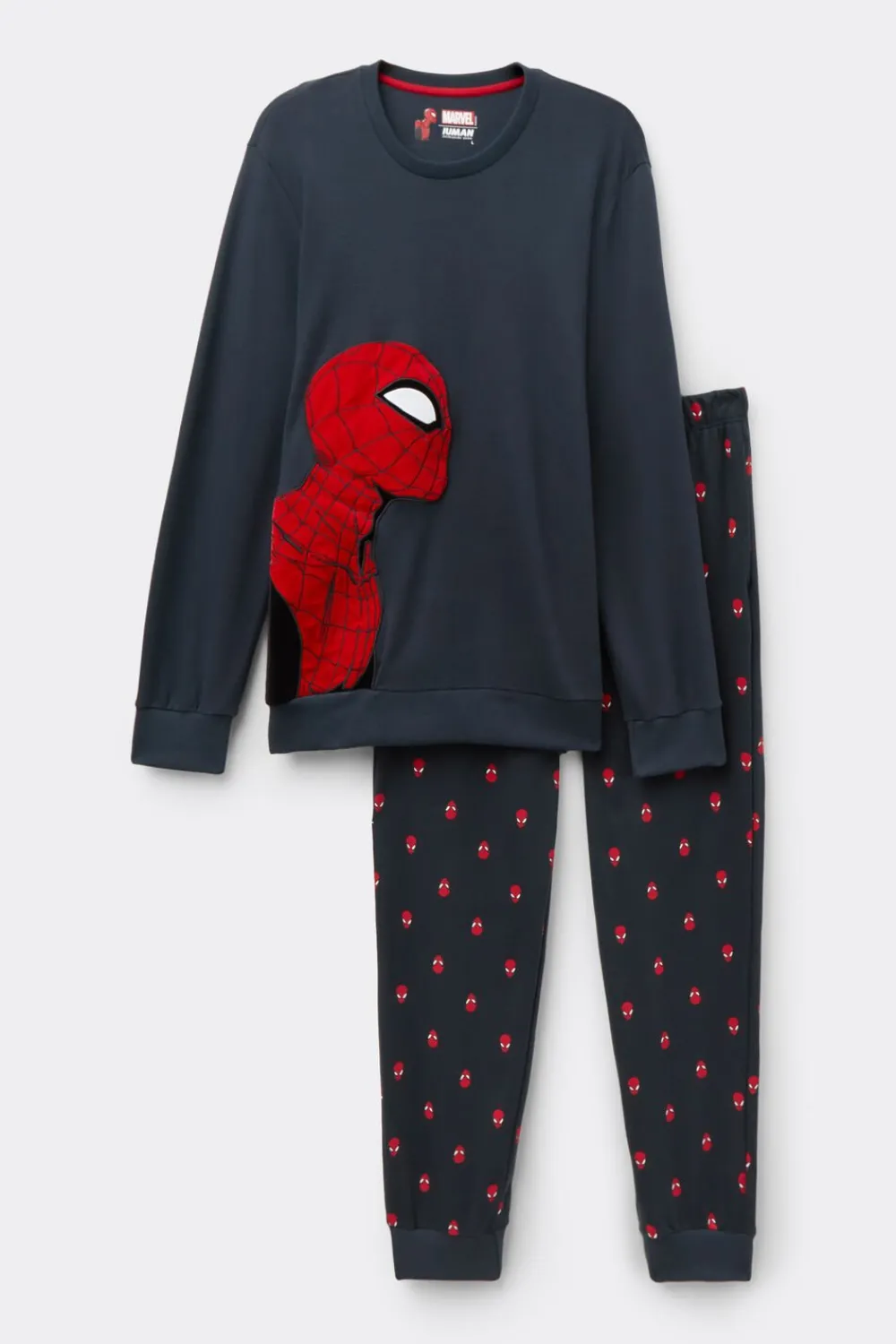 Piżamy Długie>Intimissimi Długa Piżama Bawełniana Marvel Spiderman niebieski - 800 - blu notte