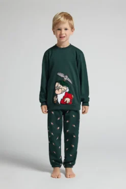 Chłopiec>Intimissimi Długa Piżama Dziecięca z Bawełny ©Disney Gburek zielony - 132j - verde scuro