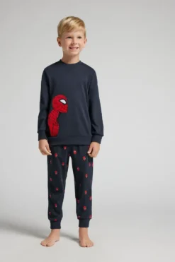 Chłopiec>Intimissimi Długa Piżama Dziecięca z Bawełny Marvel Spiderman niebieski - 800 - blu notte