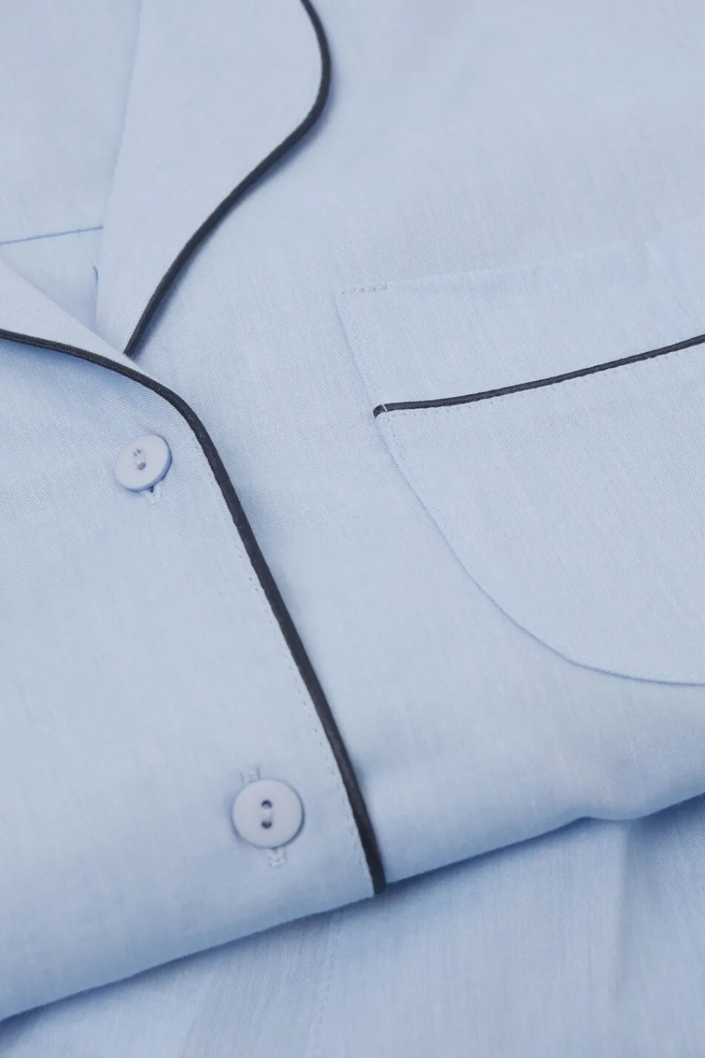 Odzież Domowa|Piżamy Długie>Intimissimi Długa Piżama z Bawełny i Modalu Chambray NI niebieski - 067k - chambray blue