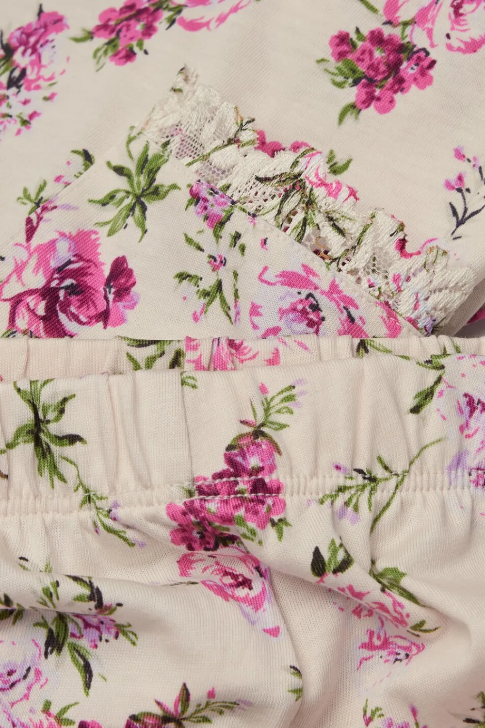 Piżamy Długie|Zestawy Piżam>Intimissimi Długa Piżama z Bawełny Superior z Nadrukiem Pretty Flowers motyw kwiatowy - 057k - stampa floreale
