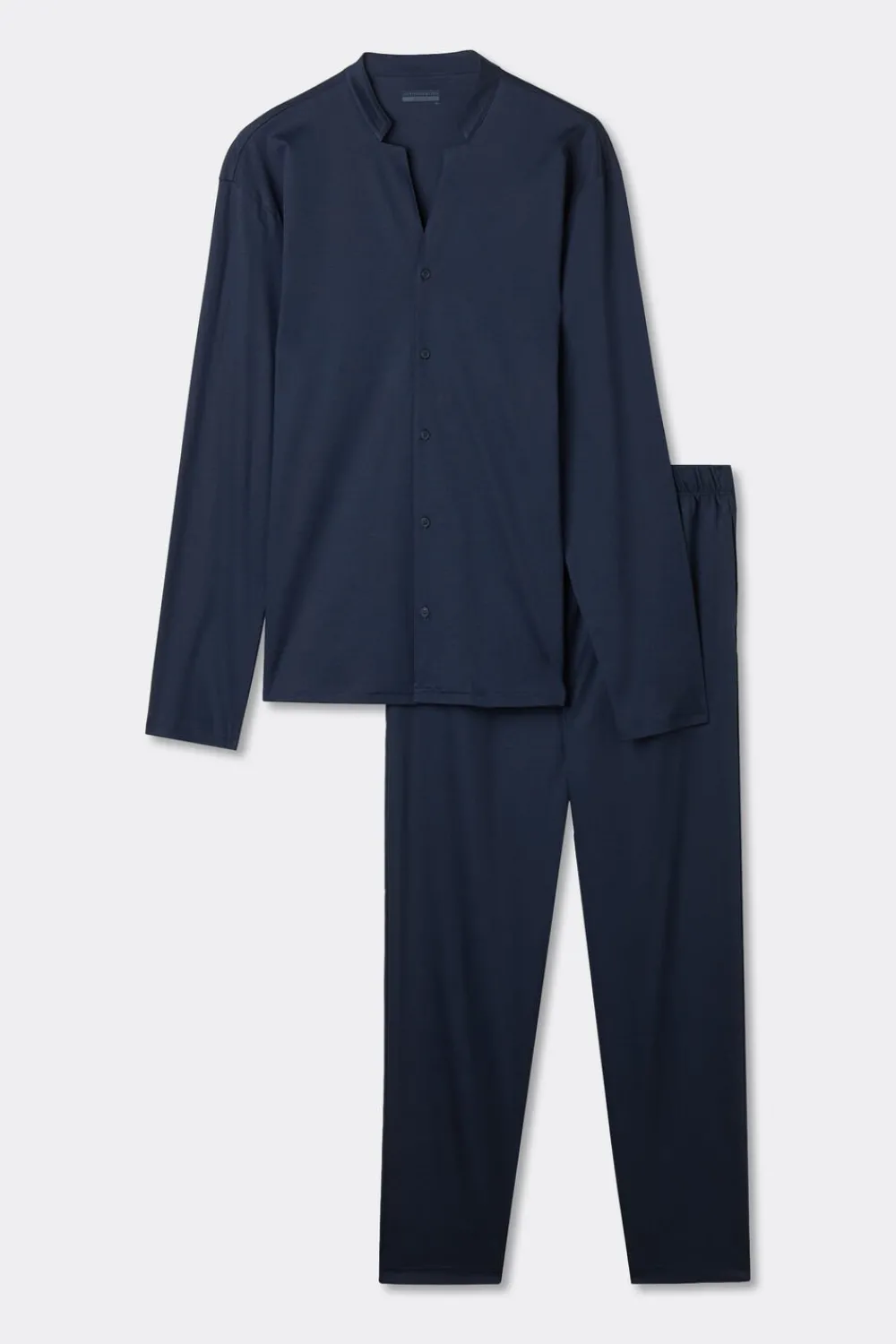 Piżamy Długie|Merceryzowana Bawełna Filo Premium>Intimissimi Długa Rozpinana z Przodu Piżama z Bawełny niebieski - 490j - blu navy