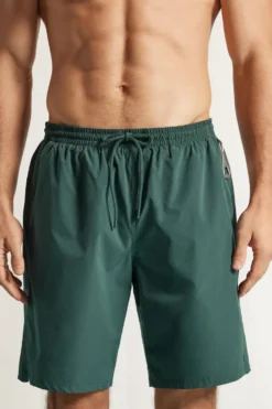 Bokserki Kąpielowe>Intimissimi Długie Bokserki Kąpielowe w Jednolitym Kolorze zielony - 4369 - verde scuro
