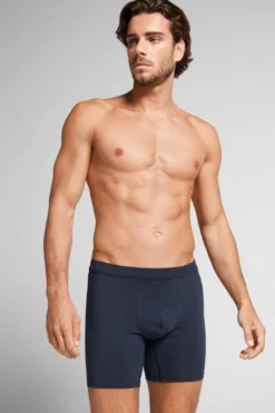Bokserki|Bawełna Superior>Intimissimi Długie Bokserki z Bawełny Superior niebieski - 800 - blu notte