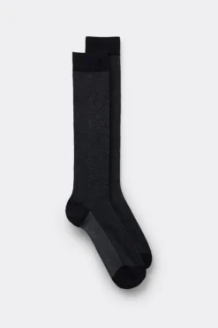 Skarpetki Długie>Intimissimi Długie Skarpety z Bawełny Soft - 023k - puntinato blu/grigio