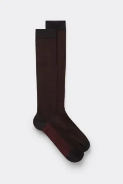 Skarpetki Długie>Intimissimi Długie Skarpety z Bawełny Soft czarny - 022k - puntinato nero/rosso