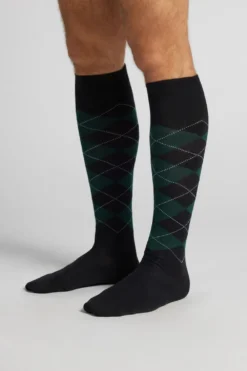 Skarpetki Długie>Intimissimi Długie Skarpety z Bawełny Soft czarny - 019k - burlington nero/verde