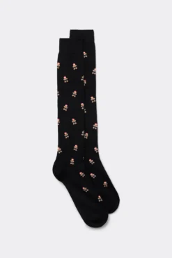 Skarpetki Długie>Intimissimi Długie Skarpety z Bawełny Soft - 016k - nero/gingerbread