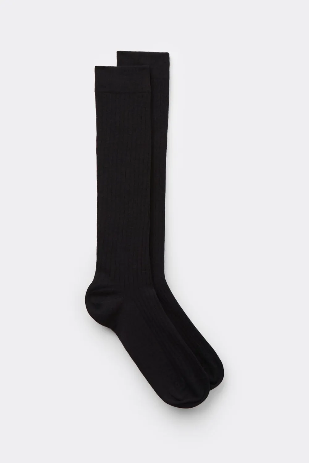 Skarpetki Długie>Intimissimi Długie Skarpety z Bawełny Soft w Prążek czarny - 019 - czarny