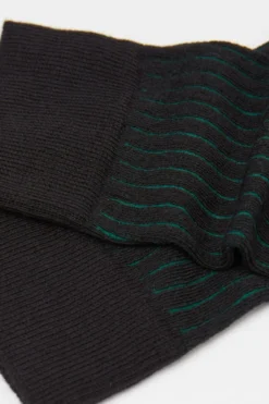 Skarpetki Długie>Intimissimi Długie Skarpety z Bawełny Soft w Prążek czarny - 742j - nero/verde