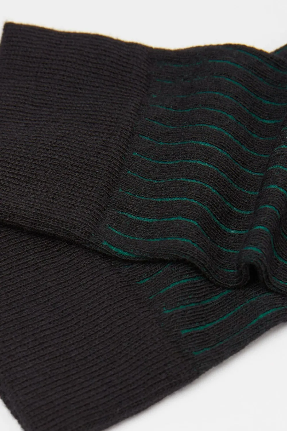 Skarpetki Długie>Intimissimi Długie Skarpety z Bawełny Soft w Prążek czarny - 742j - nero/verde