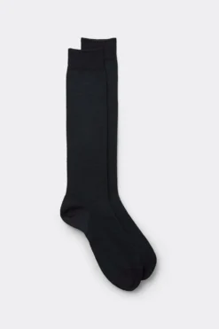 Skarpetki Długie>Intimissimi Długie Skarpety z Bawełny Soft we Wzory wielobarwny - 740j - chevron blu scuro/verde