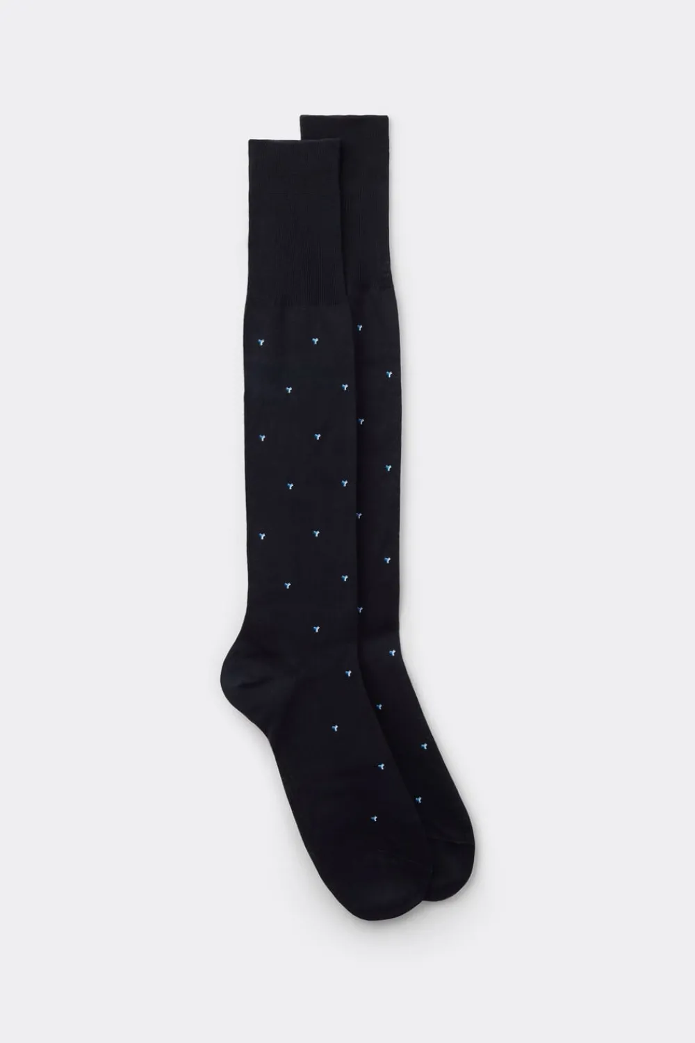 Skarpetki Długie>Intimissimi Długie Skarpety z Merceryzowanej Bawełny Fildekos niebieski - 014k - blu scuro micro blu
