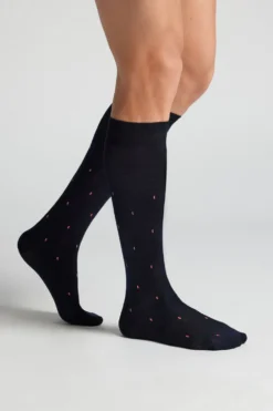 Skarpetki Długie>Intimissimi Długie Skarpety z Przędzy Fildekos z nadrukiem - 086k - blu scuro gelato