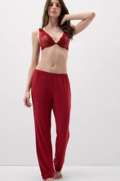 Piżamy Długie|Modal>Intimissimi Długie spodnie od piżamy z mikromodalu czerwony - 1473 - czerwony