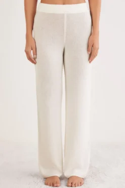 Legginsy / Spodnie|Odzież Domowa>Intimissimi Długie Spodnie Palazzo 100% Kaszmir kremowy - 711j - vaniglia