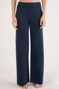 Legginsy / Spodnie|Odzież Domowa>Intimissimi Długie Spodnie Palazzo 100% Kaszmir niebieski - 1467 - intensywny niebieski