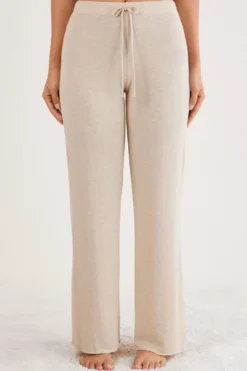 Legginsy / Spodnie|Odzież Domowa>Intimissimi Długie Spodnie Palazzo zModalu zKaszmirem Light beige - 036k - beige melange