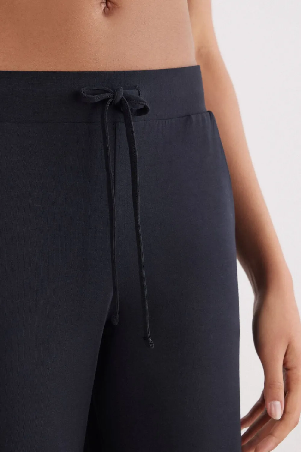 Legginsy / Spodnie|Modal>Intimissimi Długie Spodnie Typu Palazzo z Modalu czarny - 019 - czarny