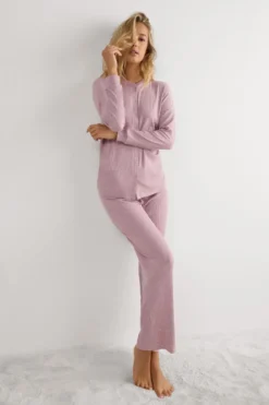 Piżamy Długie|Modal>Intimissimi Długie Spodnie Typu Palazzo z Modalu Chic Comfort ciemnoróżowy - 859j - rosa scuro melange