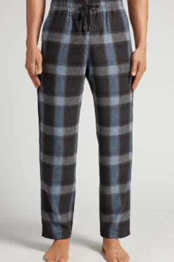 Spodnie|Stwórz Swój Zestaw>Intimissimi Długie Spodnie z Dzianiny z Nadrukiem w Niebieską Kratę brązowy - 992j - check denim brown