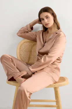 Piżamy Długie|Jedwab>Intimissimi Długie Spodnie z Jedwabiu naturalny - 163i - rose satin