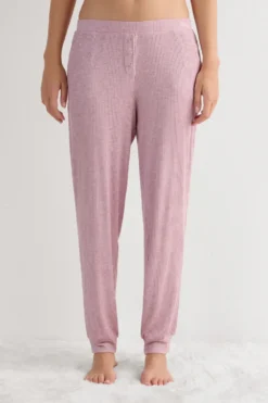 Piżamy Długie|Modal>Intimissimi Długie Spodnie z Modalu Chic Comfort ciemnoróżowy - 859j - rosa scuro melange