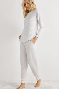 Piżamy Długie|Modal>Intimissimi Długie Spodnie z Modalu Chic Comfort szary - 860j - grigio perla melange