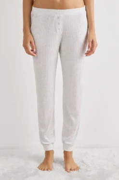 Piżamy Długie|Modal>Intimissimi Długie Spodnie z Modalu Chic Comfort szary - 860j - grigio perla melange