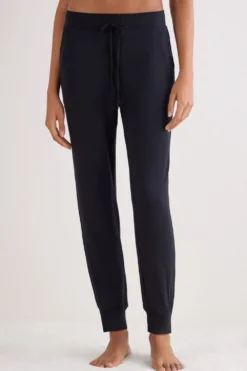 Legginsy / Spodnie|Modal>Intimissimi Długie Spodnie z Modalu ze Ściągaczem czarny - 019 - czarny