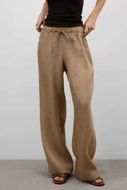 Legginsy / Spodnie|Len>Intimissimi Długie spodnie z Troczkiem z Płótna Lnianego The Pure Linen beige - 166k - beige sabbia