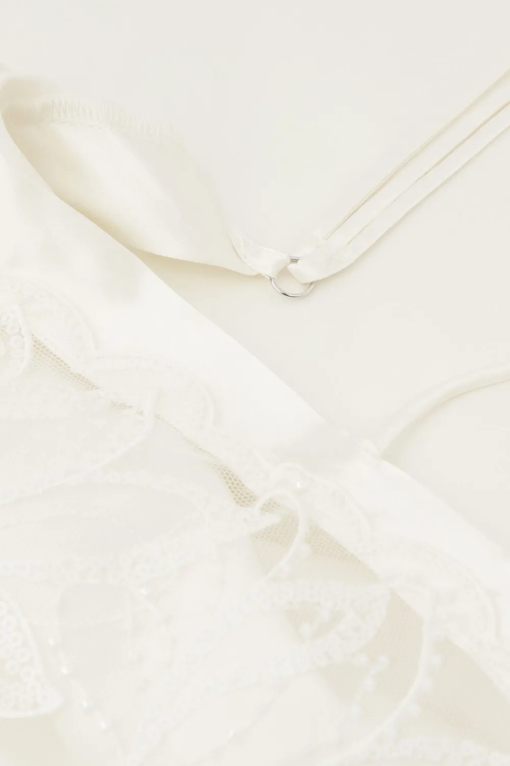 Halki / Babydoll|Lingerie>Intimissimi Długi Halka z Jedwabiu i Koronki My Forever Love kremowy - 2127 - talkowy