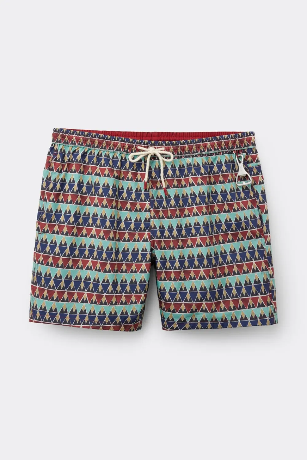 Bokserki Kąpielowe>Intimissimi Dwustronne Bokserki Kąpielowe z Wielokolorowym Czerwonym Nadrukiem czerwony - 201k - rosso tiles
