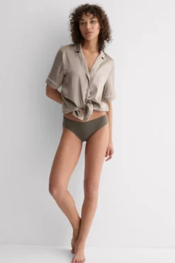 Figi|Bawełna>Intimissimi Figi bezszwowe bawełniane zielony - 660j - safari green