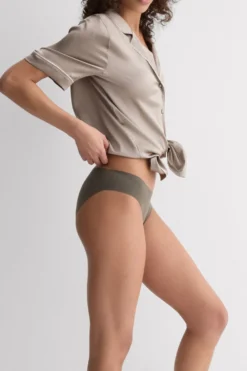 Figi|Bawełna>Intimissimi Figi bezszwowe bawełniane zielony - 660j - safari green