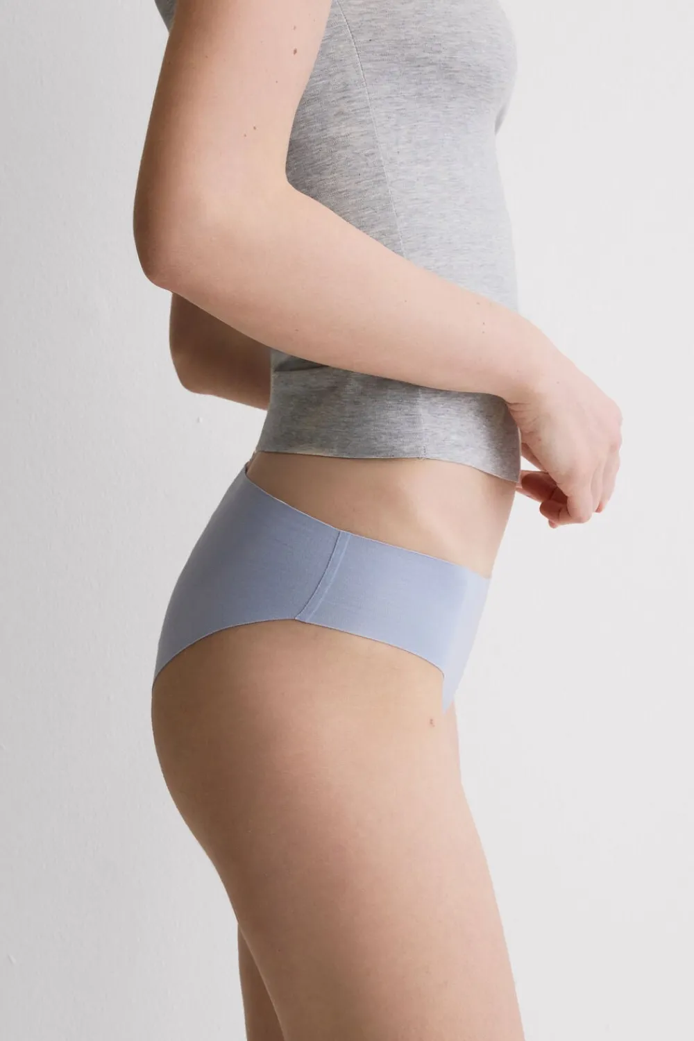 Figi|Bawełna>Intimissimi Figi bezszwowe bawełniane jasnoniebieski - 064k - breeze blue