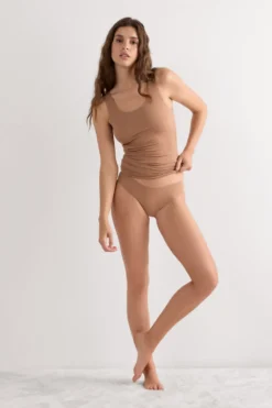 Figi|Bawełna>Intimissimi Figi bezszwowe bawełniane naturalny - 417i - cappuccino