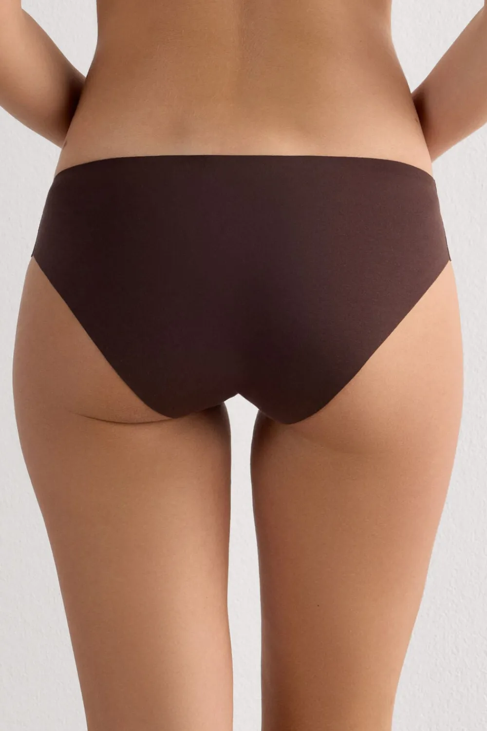 Figi|Bawełna>Intimissimi Figi bezszwowe bawełniane brązowy - 705j - brąz mokka