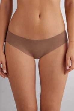 Figi|Bawełna>Intimissimi Figi bezszwowe bawełniane naturalny - 502i - caramel