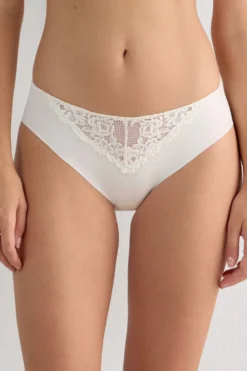 Figi|Bawełna>Intimissimi Figi Bezszwowe Bawełniane Pretty Flowers kremowy - 2127 - talkowy