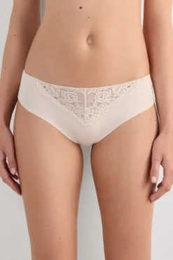 Figi|Bawełna>Intimissimi Figi Bezszwowe Bawełniane Pretty Flowers naturalny - 2280 - cream
