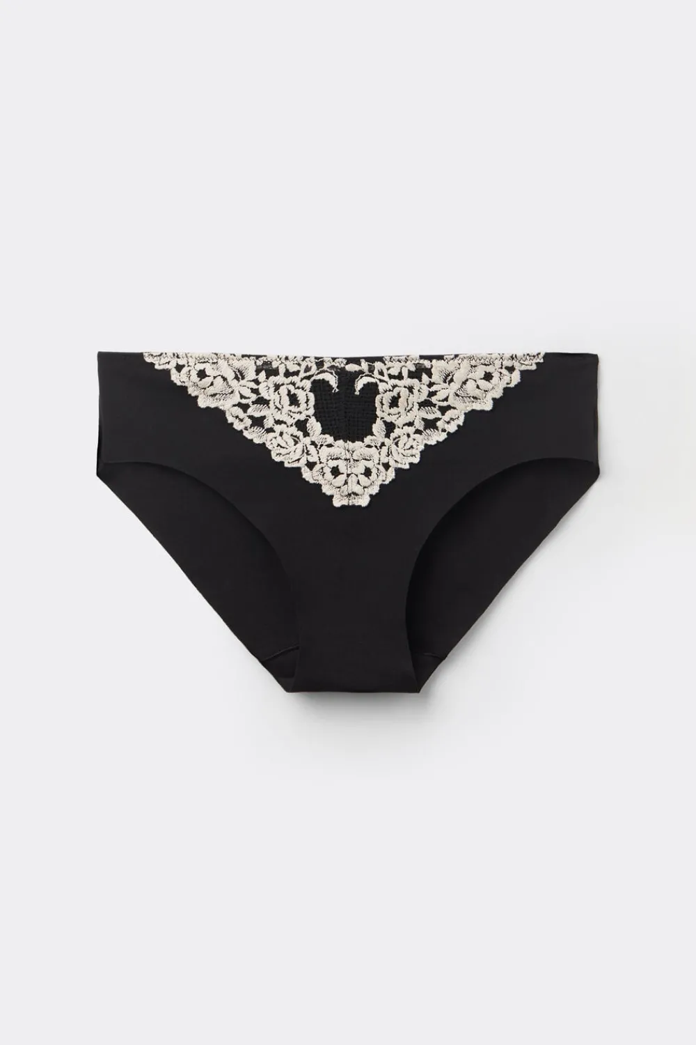 Figi|Koronka>Intimissimi Figi Bezszwowe Bawełniane Pretty Flowers wielobarwny - 9887 - nero/ivory