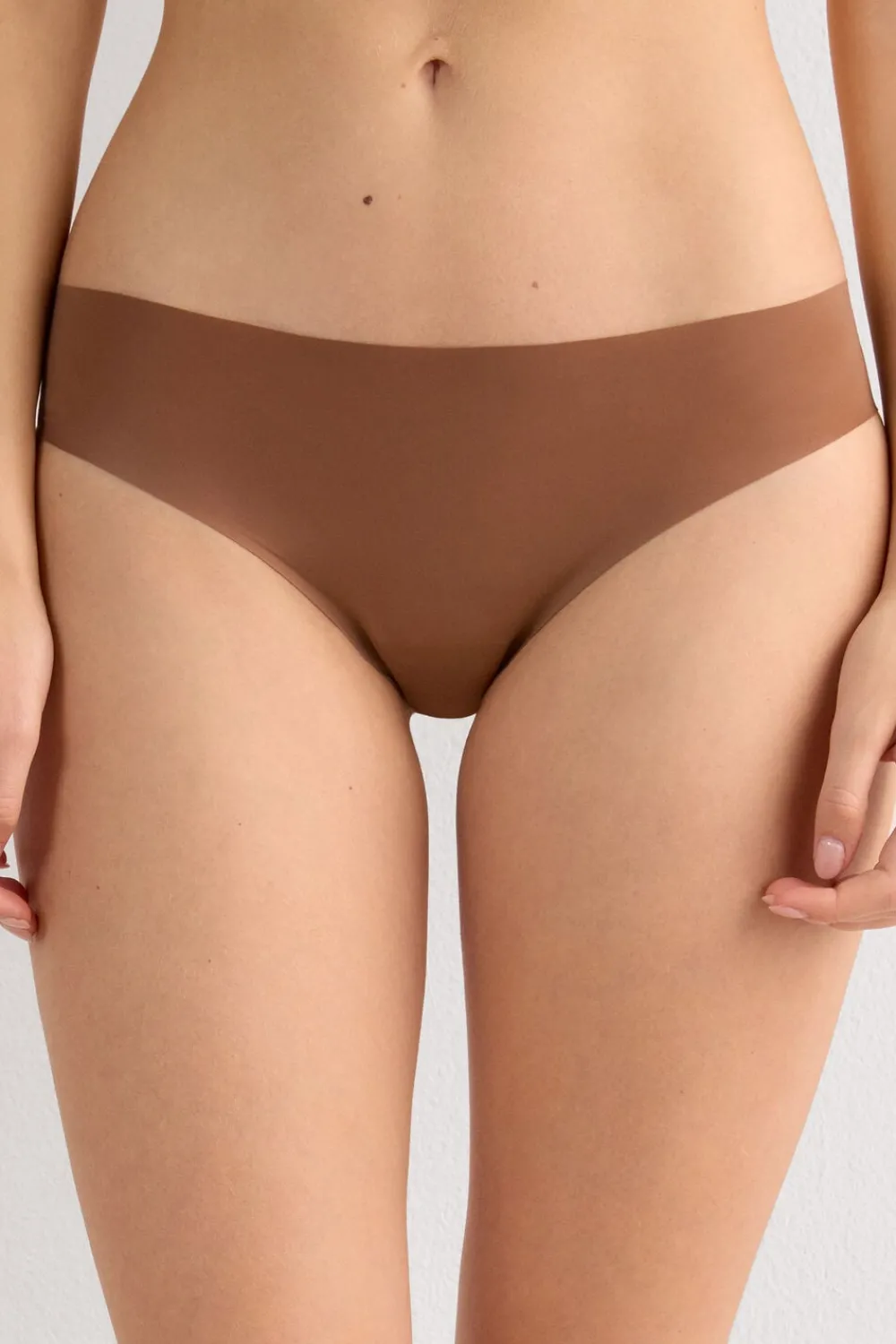 Figi|Mikrofibra>Intimissimi Figi Bezszwowe z Mikrofibry naturalny - 502i - caramel