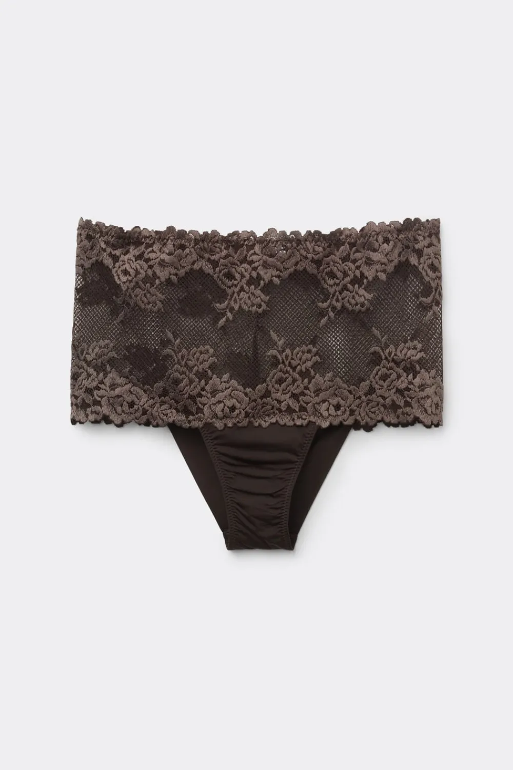 Bokserki|Z Wysokim Stanem>Intimissimi Figi Brazylijskie Culotte Pretty Flowers - 705j - brąz mokka