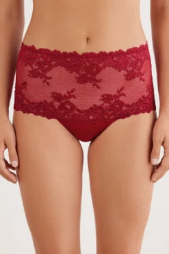 Bokserki|Z Wysokim Stanem>Intimissimi Figi Brazylijskie Culotte Pretty Flowers czerwony - 9888 - ceralacca